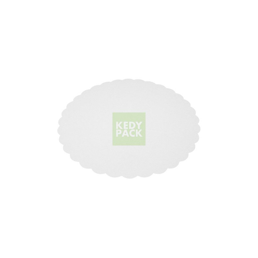 Rond festonne en carton blanc