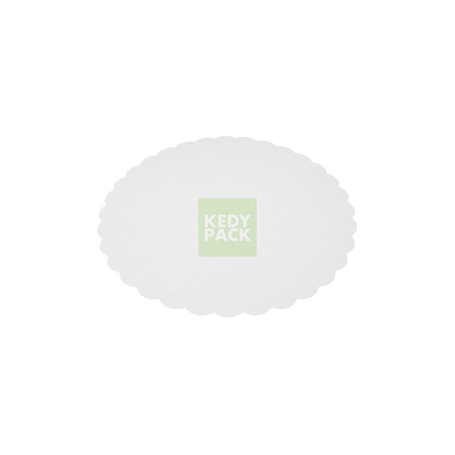 Rond festonne en carton blanc