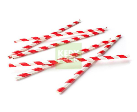 Paille en carton bicolore