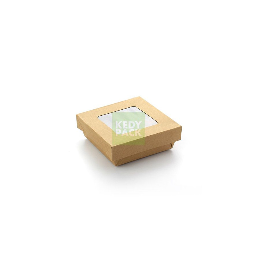 Boîte en carton carré avec fenêtre