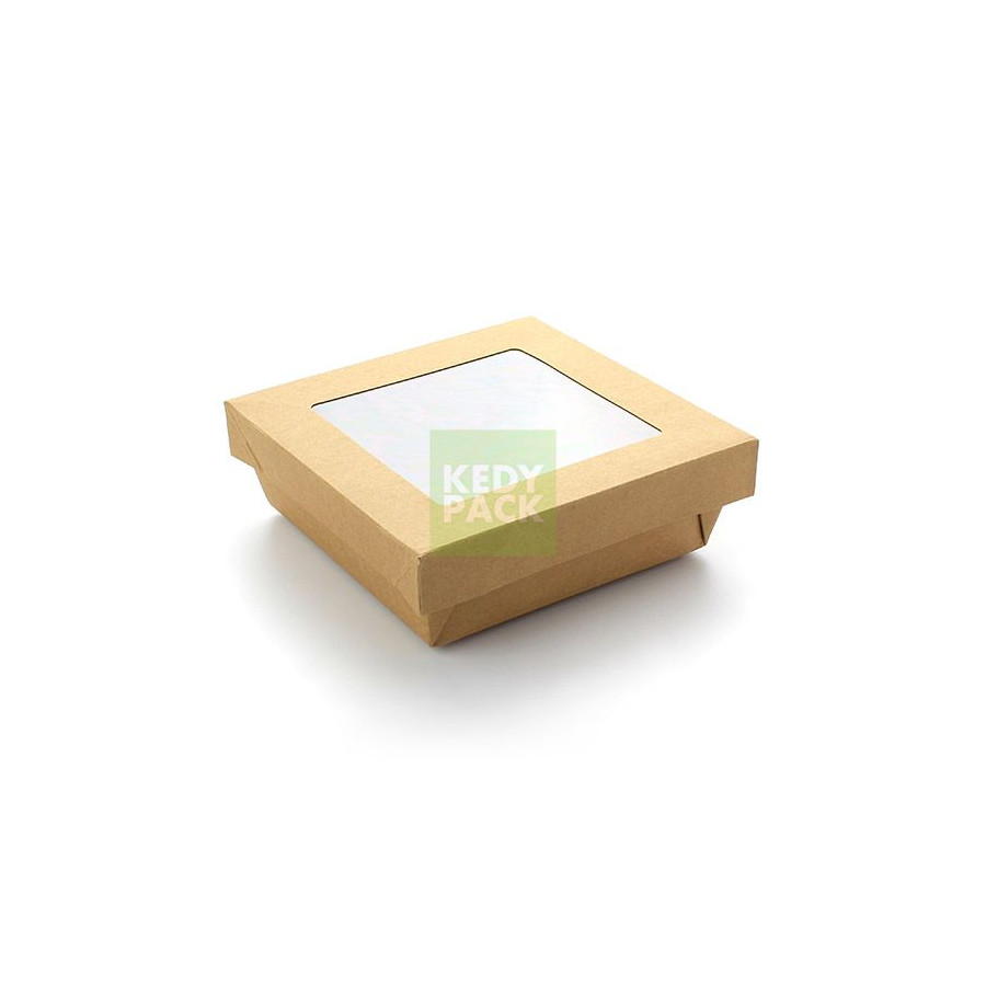 Boîte en carton carré avec fenêtre