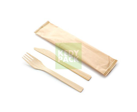 Kit couvert en bambou avec pochette