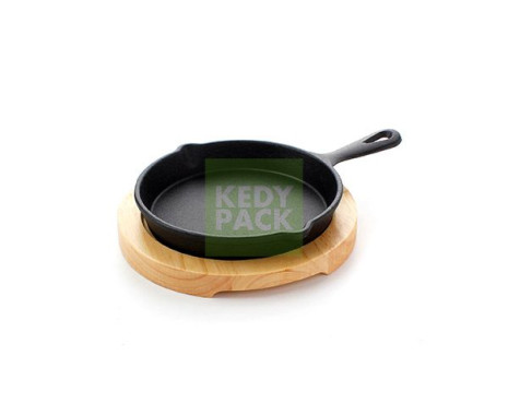 Couvert en fonte et plateau en bois