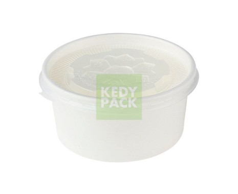 Pot en carton blanc et couvercle