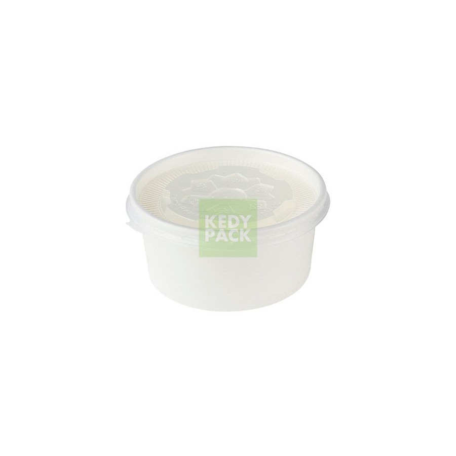 Pot en carton blanc et couvercle