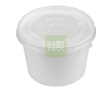 Pot en carton blanc et couvercle