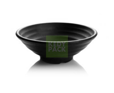 Bol noir plastique réutilisable rayé