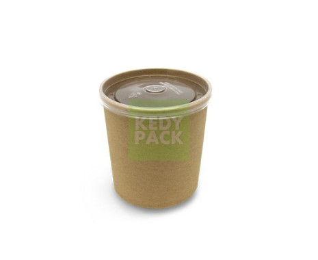Pot kraft et couvercle micro-ondable