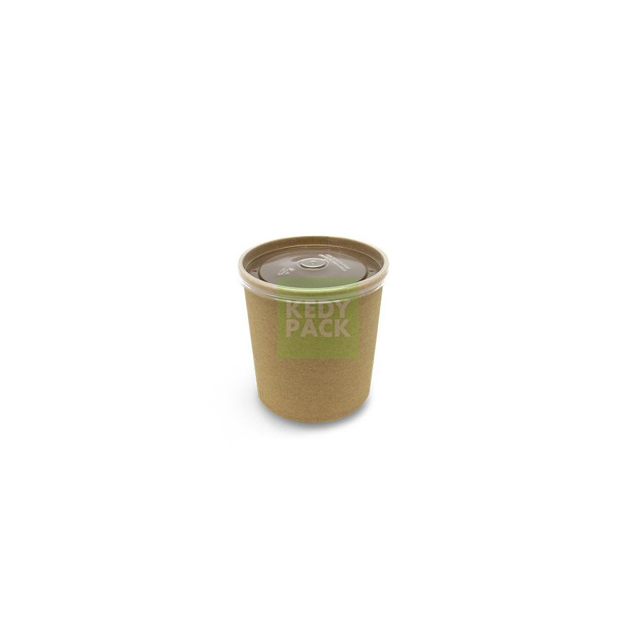 Pot kraft et couvercle micro-ondable