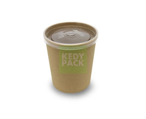 Pot kraft et couvercle micro-ondable