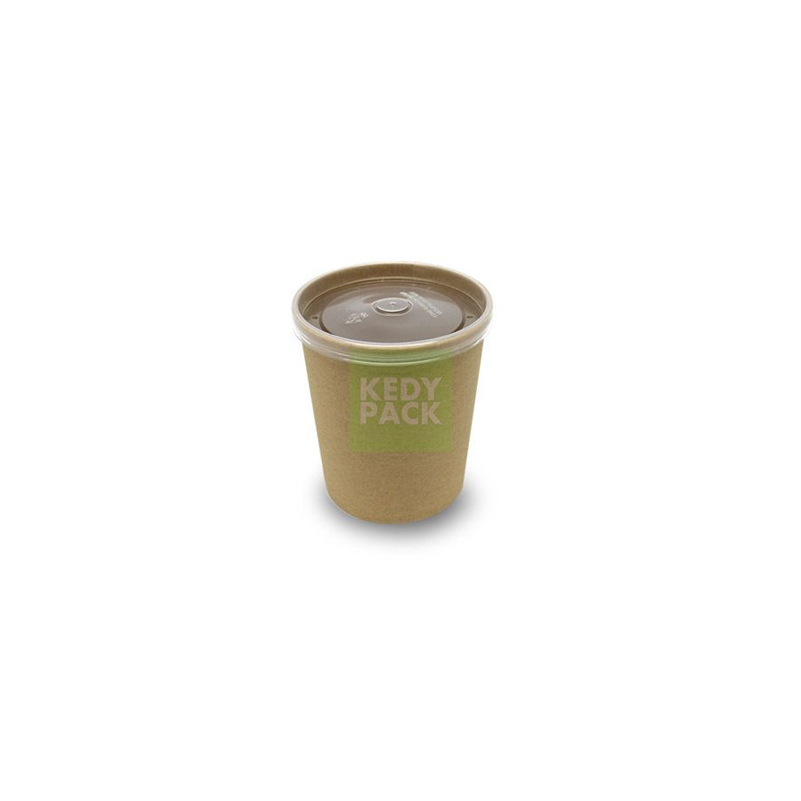 Pot kraft et couvercle micro-ondable