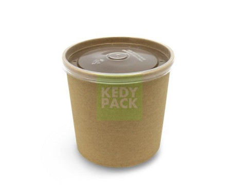 Pot kraft et couvercle micro-ondable