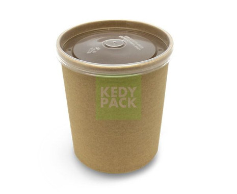 Pot kraft et couvercle micro-ondable