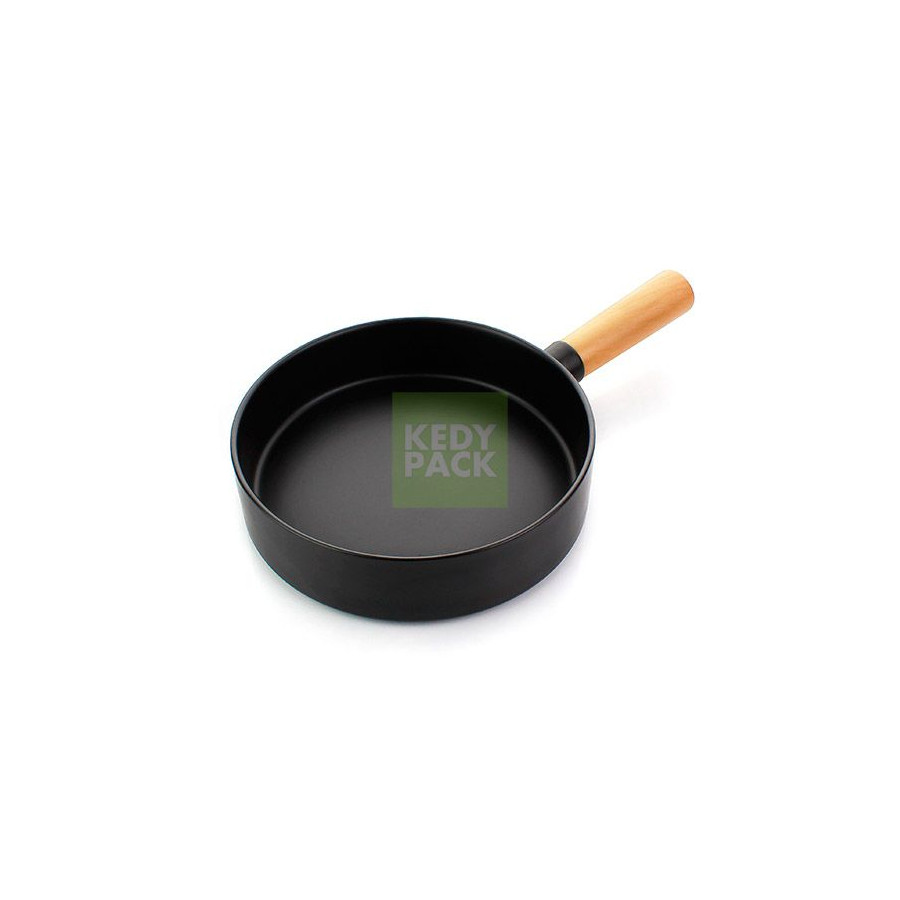 Bol et assiette avec poignée en bois