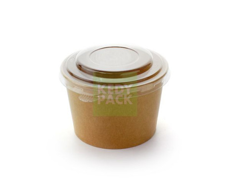 Pot Kraft et couvercle anti-buée