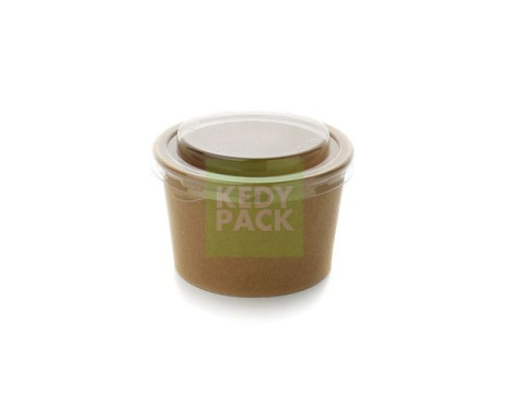 Pot Kraft et couvercle anti-buée