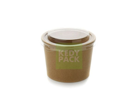 Pot Kraft et couvercle anti-buée