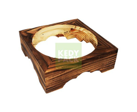 Bol en pierre et support en bois