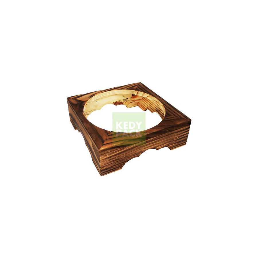 Bol en pierre et support en bois