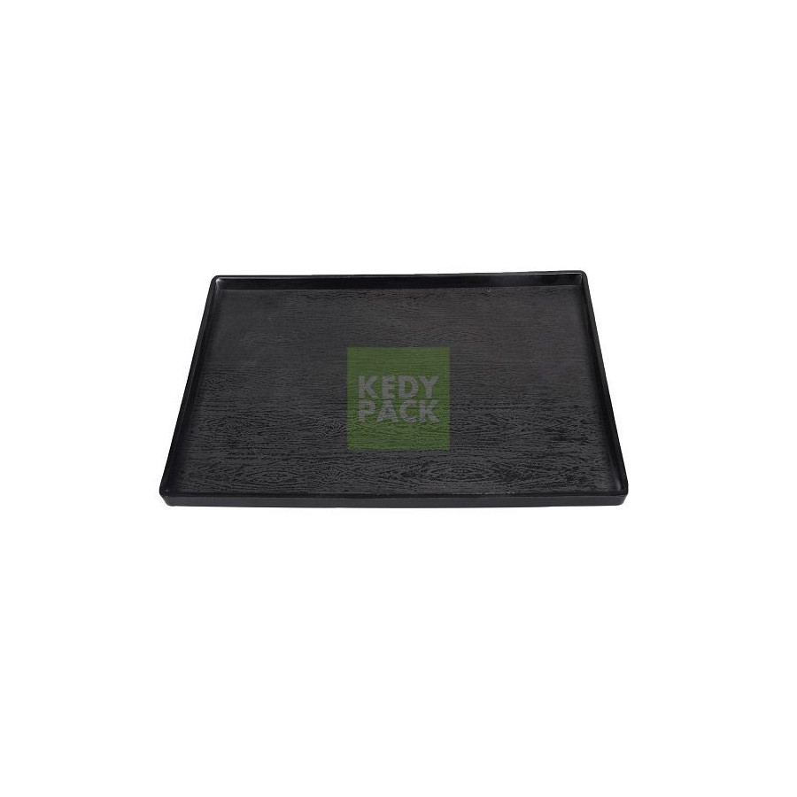 Plateau noir plastique réutilisable