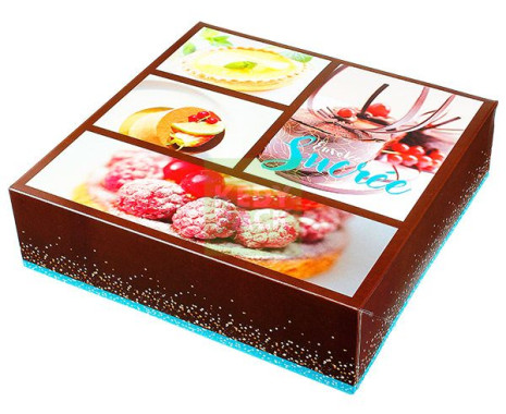 Boîte pâtissière carton imprimé