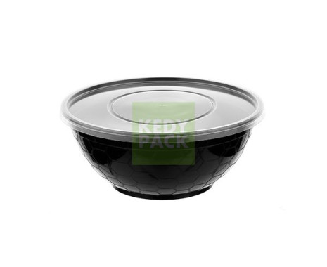 Bol rond BOBUN noir et Couvercle PP
