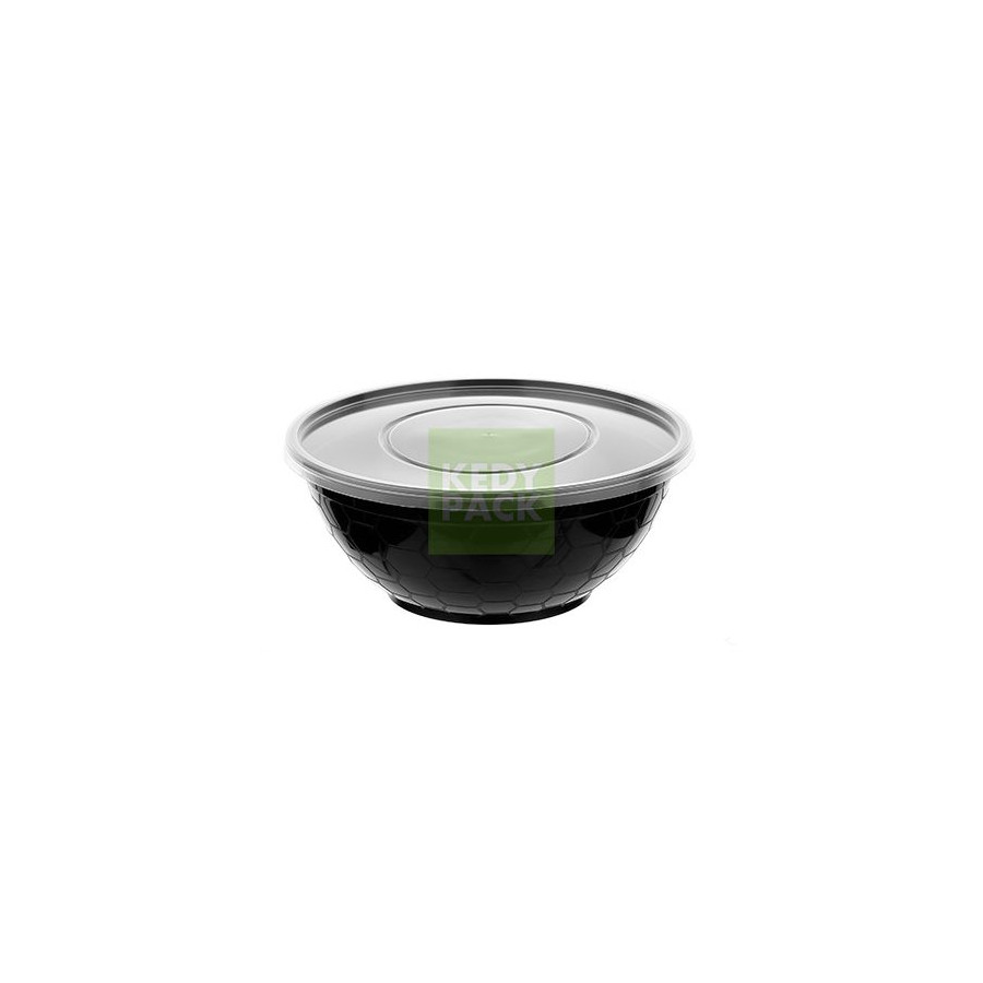 Bol rond BOBUN noir et Couvercle PP Bol rond BOBUN noir et Couvercle PP
