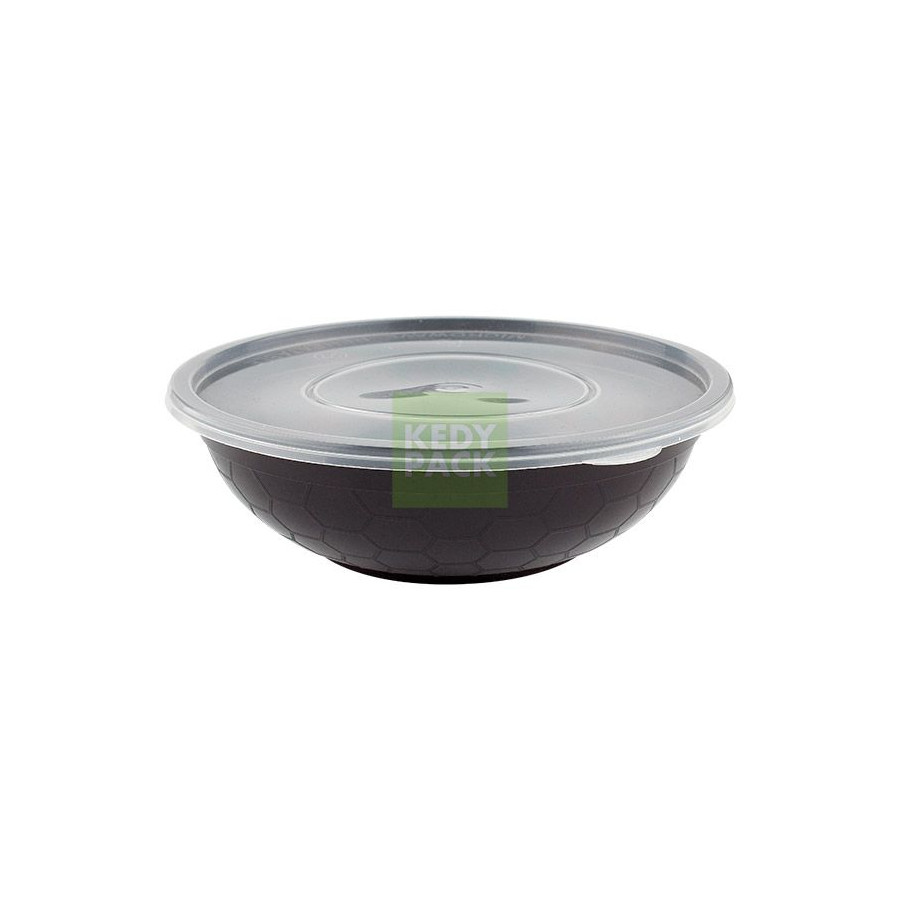 Bol rond BOBUN noir et Couvercle PP Bol rond BOBUN noir et Couvercle PP