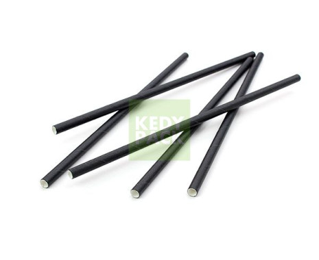Paille en carton Noir