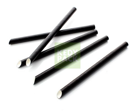Paille en carton Noir