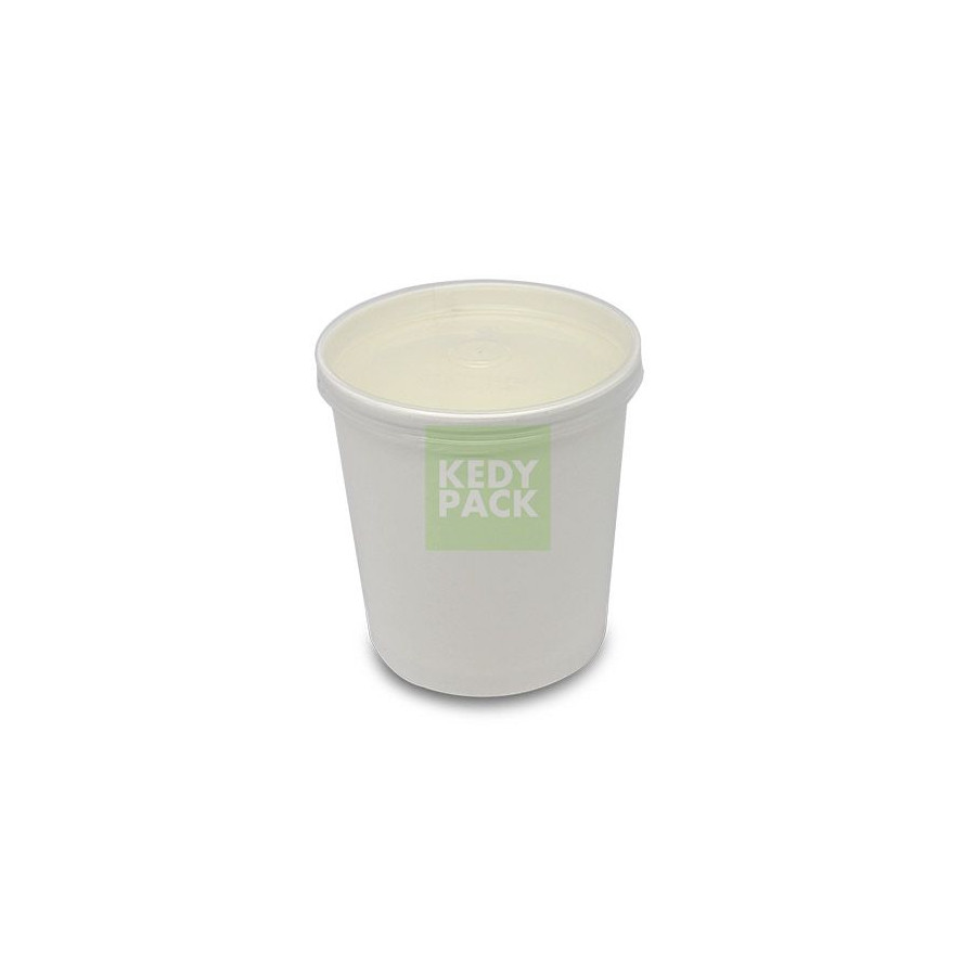 Bol en carton blanc et couvercle