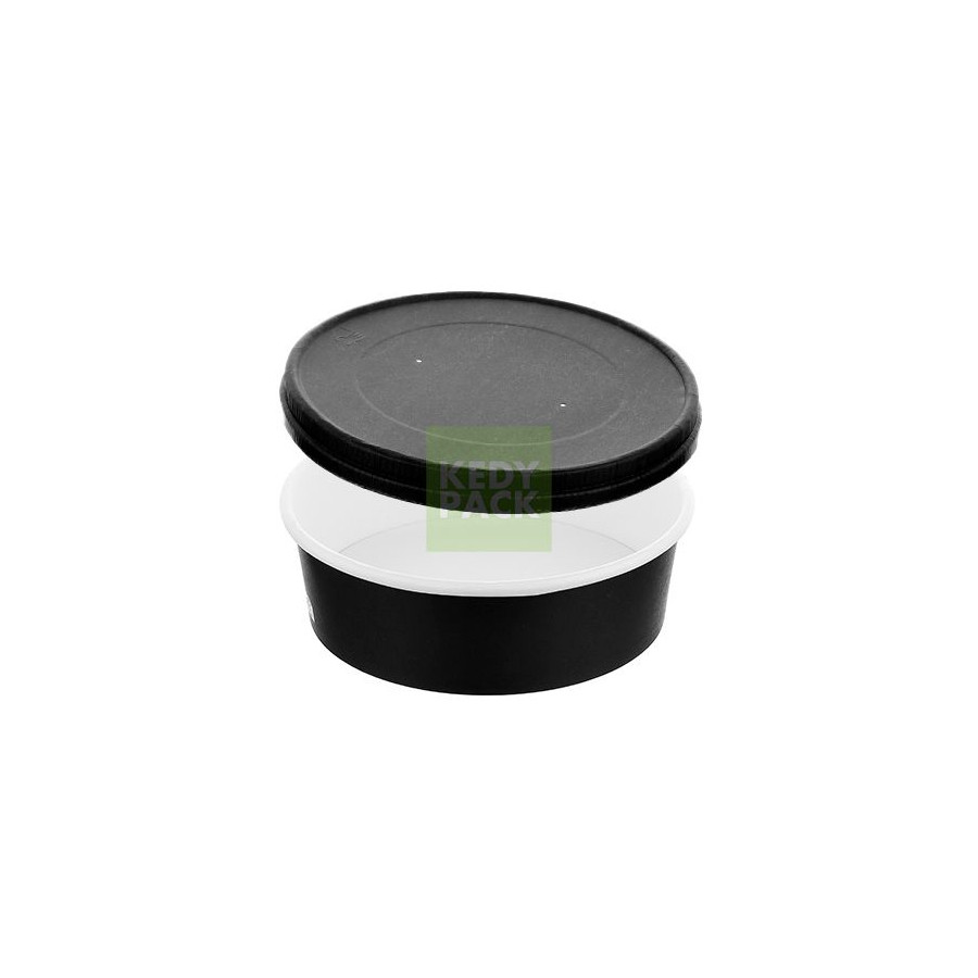 Bol rond carton avec couvercle NOIR