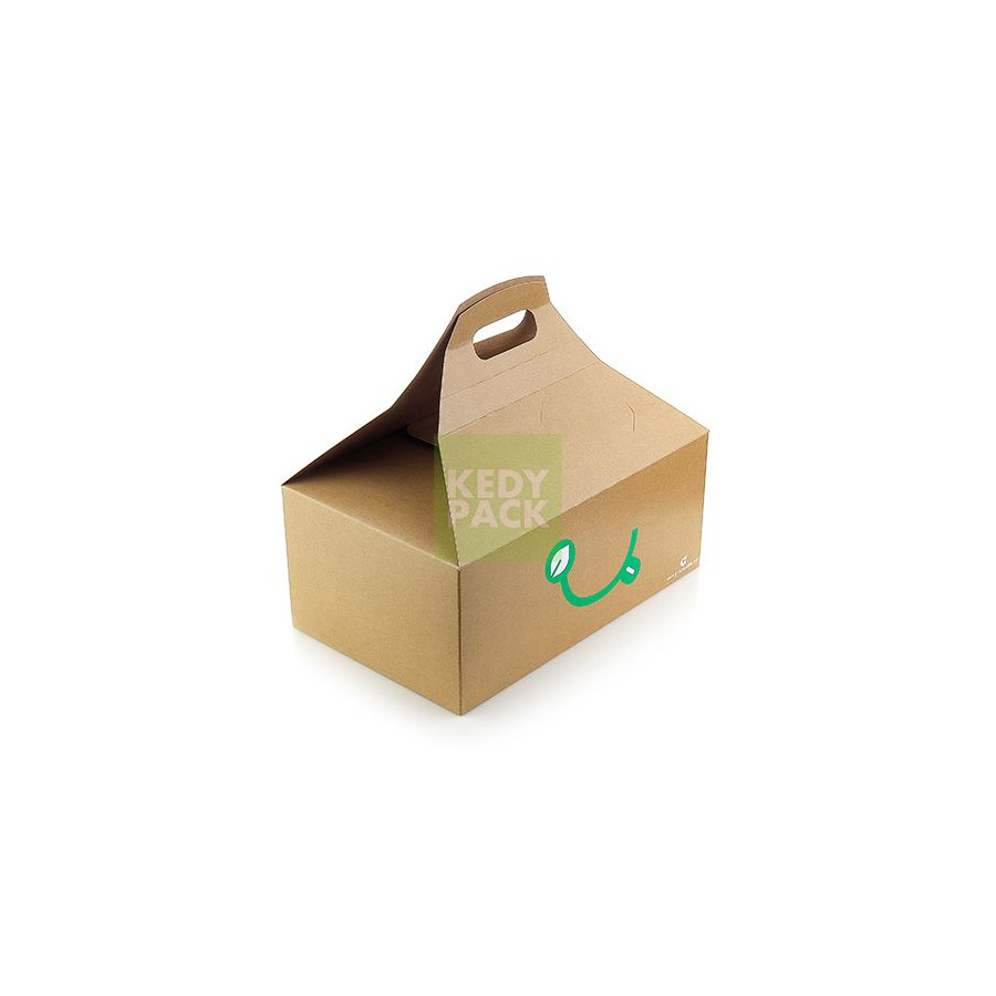Box repas en carton avec poignée