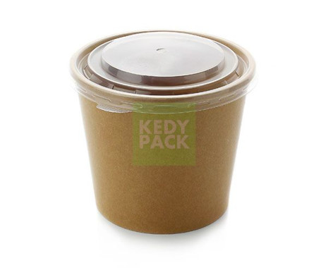 Pot kraft et couvercle micro-ondable