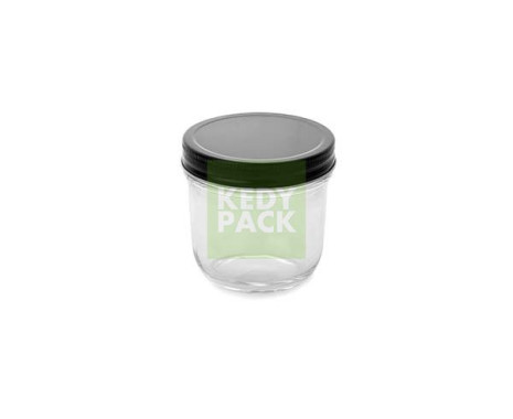 Bocal en verre avec couvercle noir