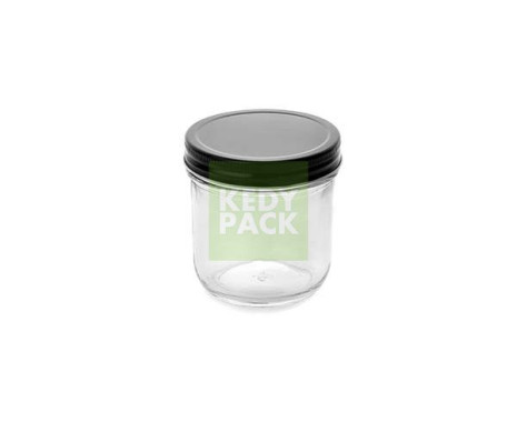 Bocal en verre avec couvercle noir