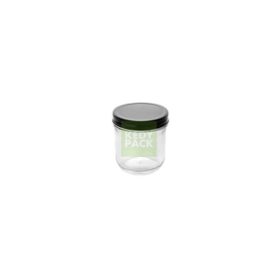 Bocal en verre avec couvercle noir