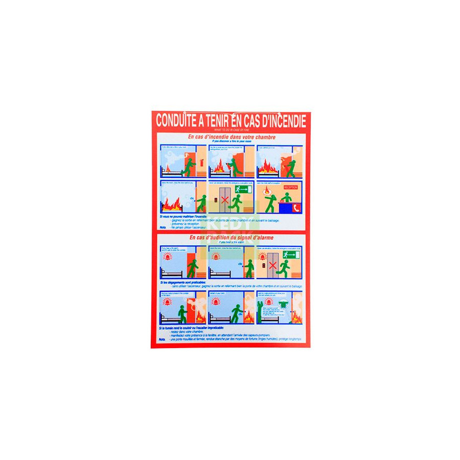 Pancarte consigne incendie