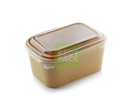 Boîte Carton Kraft +Couvercle PET