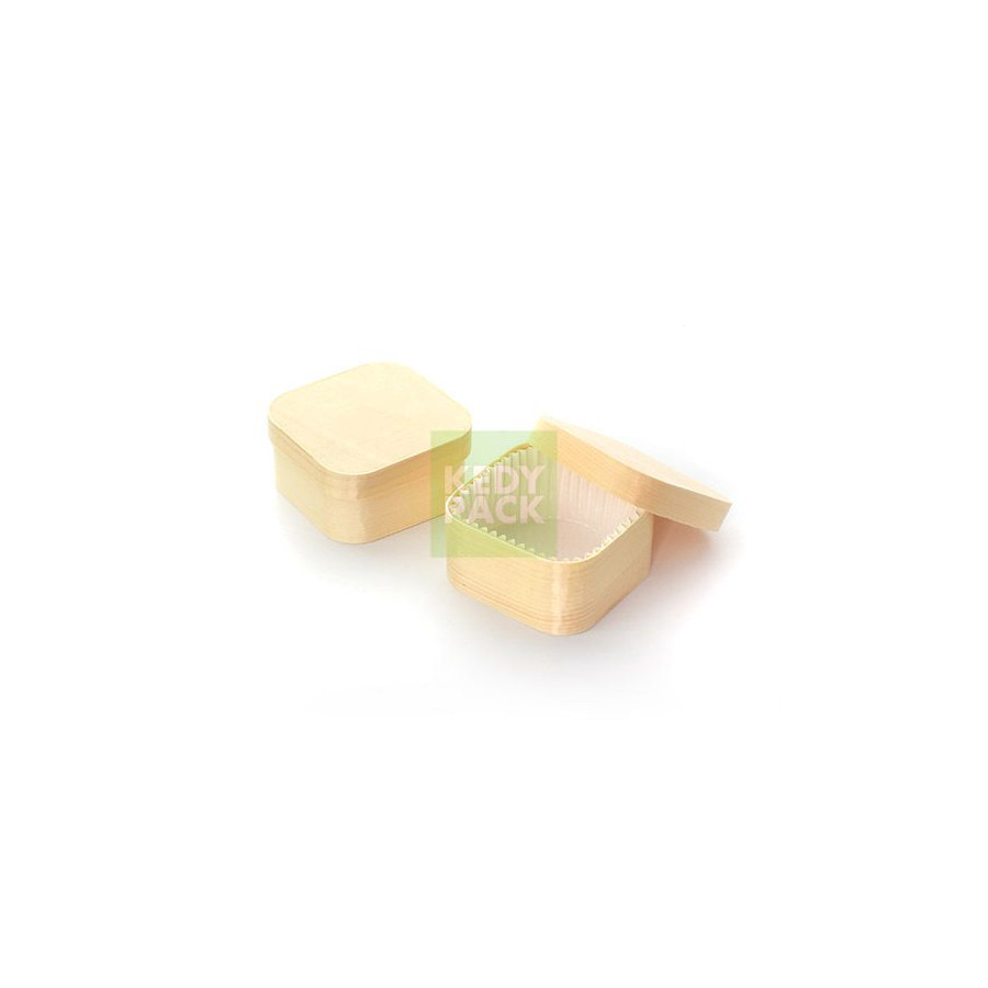 Boite en bois avec couvercle Carré Boite en bois avec couvercle Carré