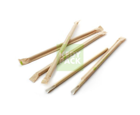 Paille en carton format cuillère