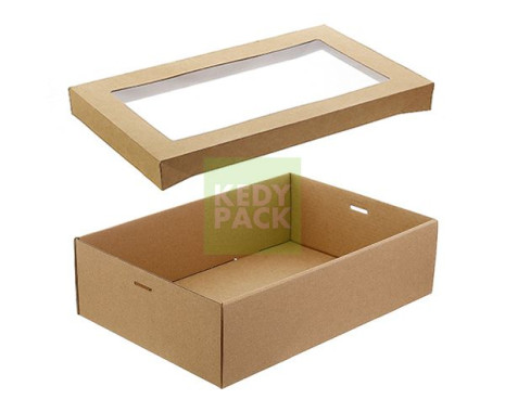 Boîte Traiteur Fenêtre Carton Kraft