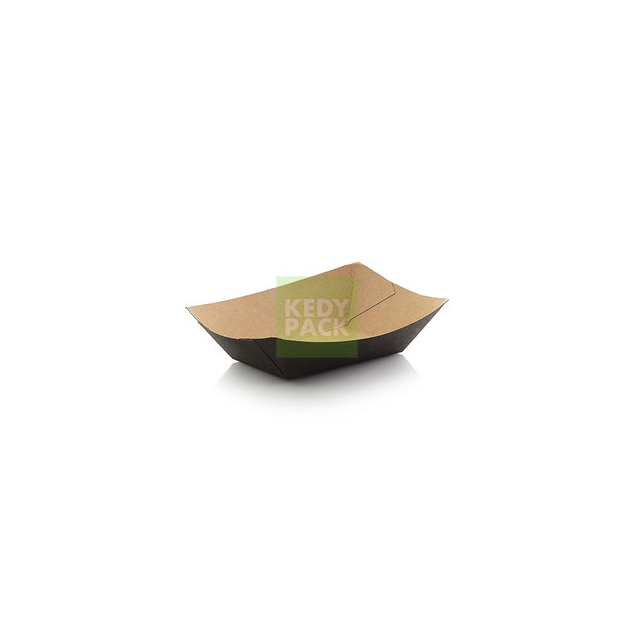 Barquette Bateau noir extérieur kraft Barquette Bateau noir extérieur kraft