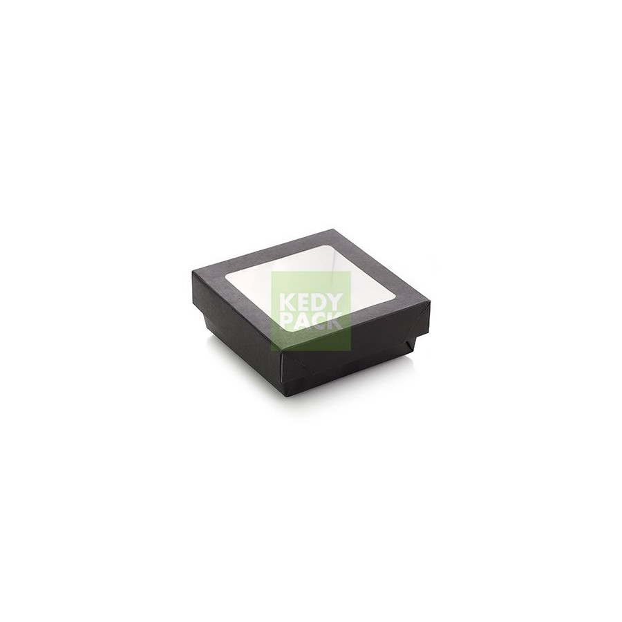Boîte carton carré fenêtre noire Boîte carton carré fenêtre noire