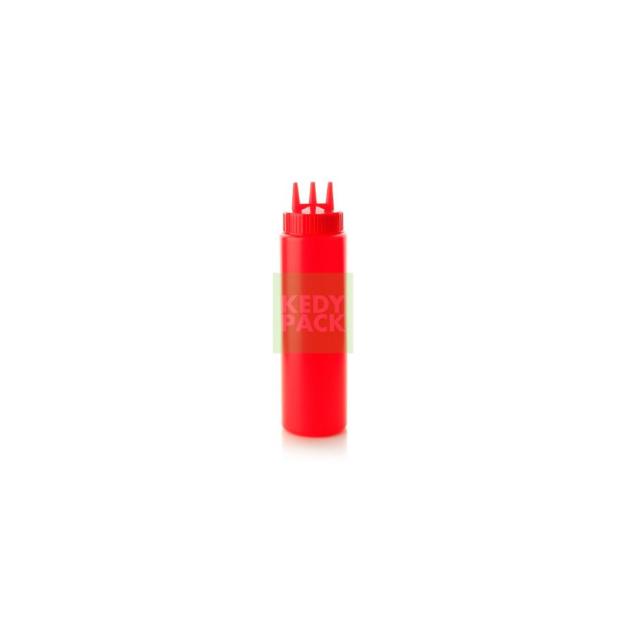 Flacon a sauce rouge à 3 têtes