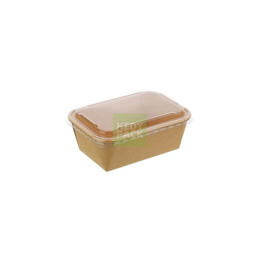 Barquette rect. carton kraft PET