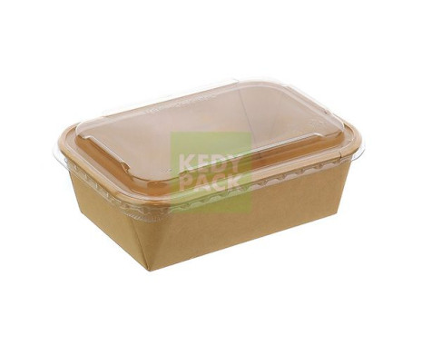 Barquette rect. carton kraft PET