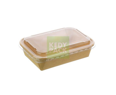 Barquette rect. carton kraft PET