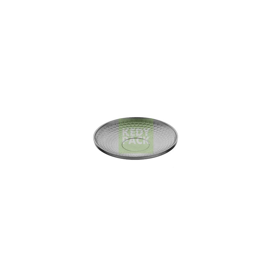 Assiete ronde en inox avec motif ruche Assiete ronde en inox avec motif ruche