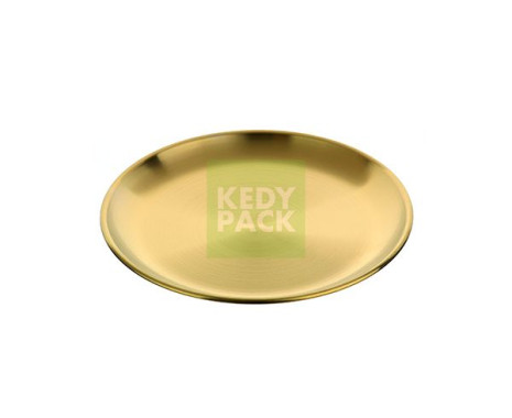 Assiette plat en inox couleur Or